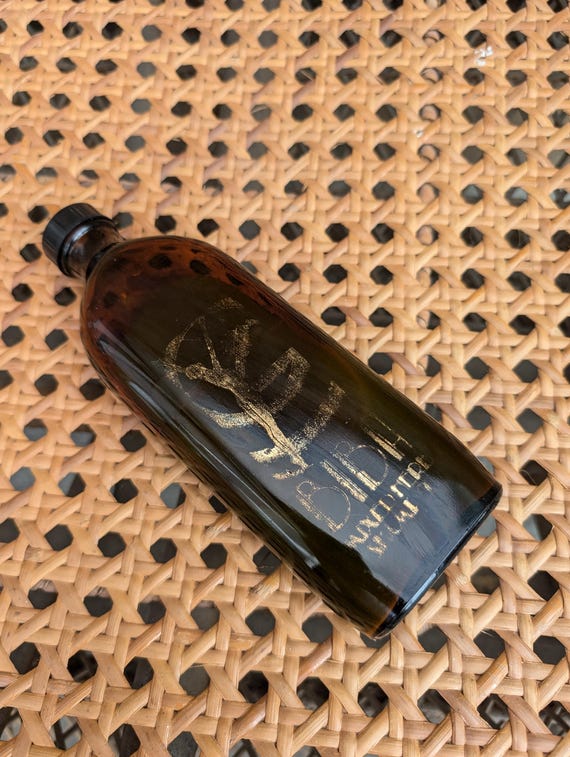 Original 1973 Biba Mixed Herb Shampoo Bottle Half Full - Fair Condition - Only 55 Pounds!