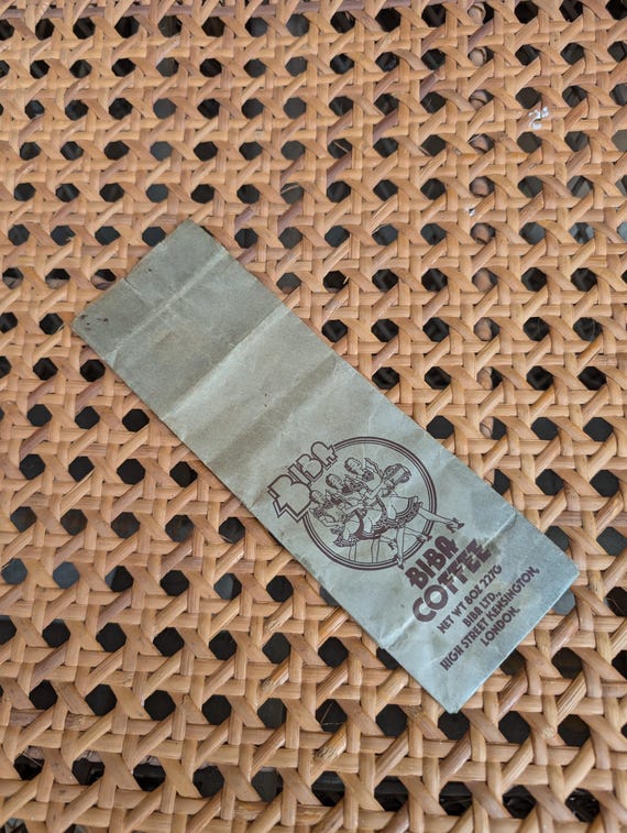 Rare Original 1973 Big Biba Coffee Bag - Fair Condition - Only 45 Pounds!