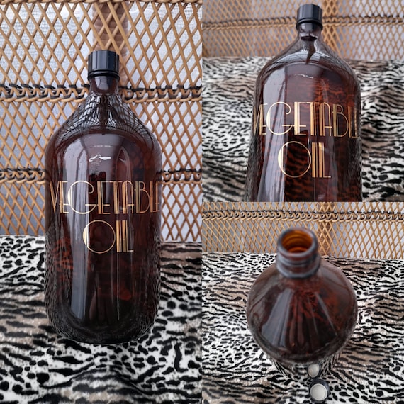 Original Rare 1973 Biba Large Amber Glass Bottle For Vegetable Oil - Good Condition - Only 145 Pounds!