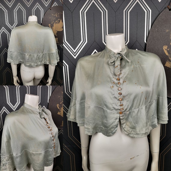 Original 1920's Silver Blue Capelet - Poor Condition - Only 45 Pounds!