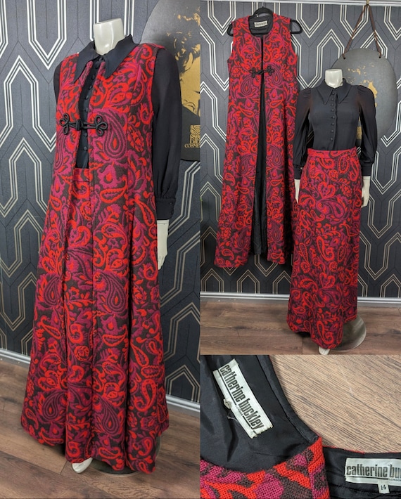 Ultra Rare Original 1960's Catherine Buckley Tapestry Maxi Waistcoat & Skirt Set - Great Condition - Only 1250 Pounds!