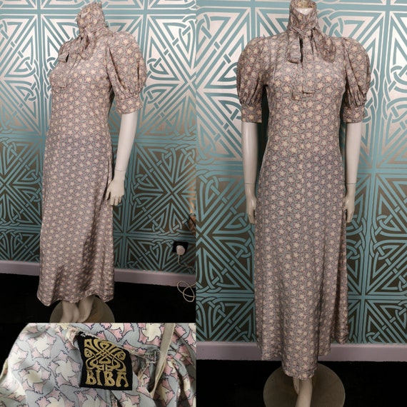 Rare Original 1968 Biba Puffed Sleeved Maxi Dress