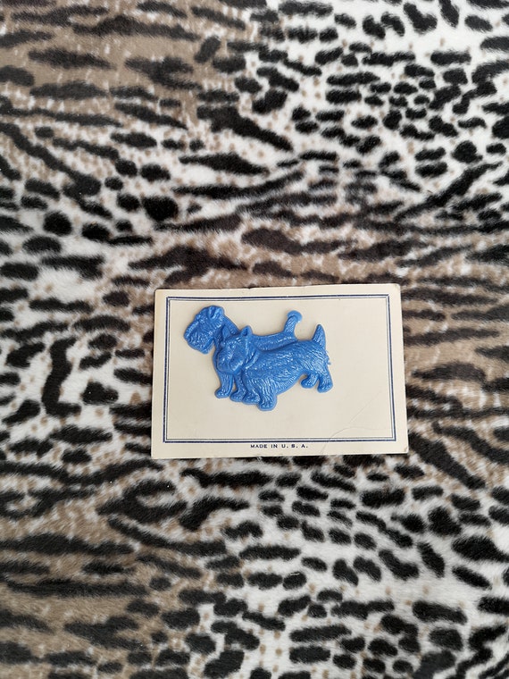 Original 1950's Deadstock Novelty Scotty Dog Brooch - Mint On Card - Only 10 Pounds Each!