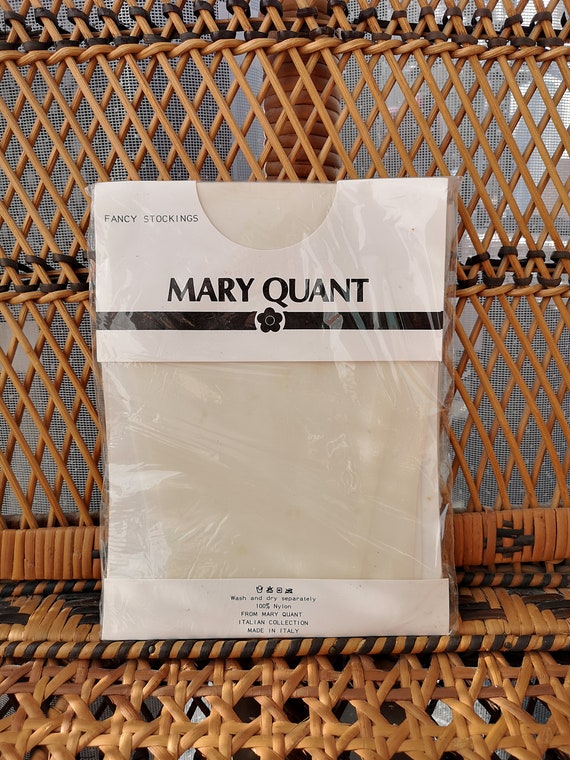 Deadstock Original 1980's Mary Quant Cream Hold Up Stockings - Good Unused Condition - Only 8 pounds!