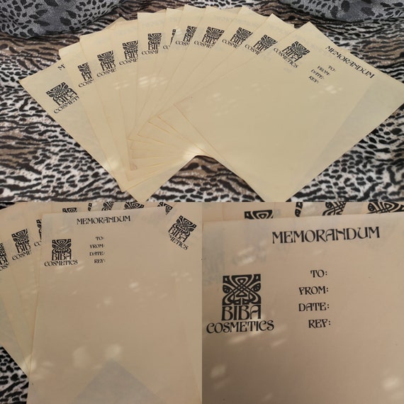 Original 1970s Biba Cosmetics Memorandum Order Paper - Good Condition - Only 15 Pounds Each Sheet!