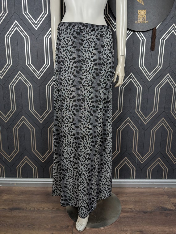 Original 1970's Iconic Silver Polyspun Jersey Fabric Maxi Skirt  - Great Condition - Only 145 Pounds!