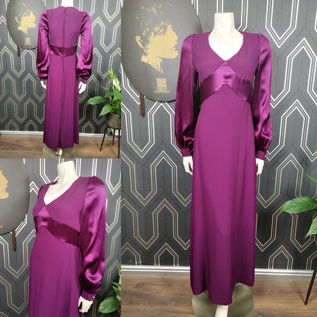 RESERVED RARE 1970 BIBA Vintage Purple Silver Sparkling Evening Dress /  1960s 1970s Iconic British Boutique Fashion / Biba Kensington London - Etsy