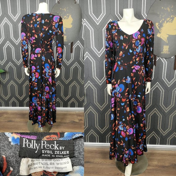 Original 1970's Polly Peck Full Circle Floral Print Maxi Dress - Great Condition - Only 45 Pounds!