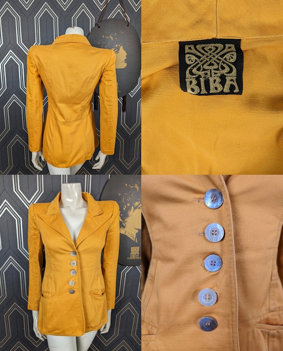 Original 1971 Biba Yellow Couture Cut Cotton Jacket - Good Condition - Only 245 Pounds!