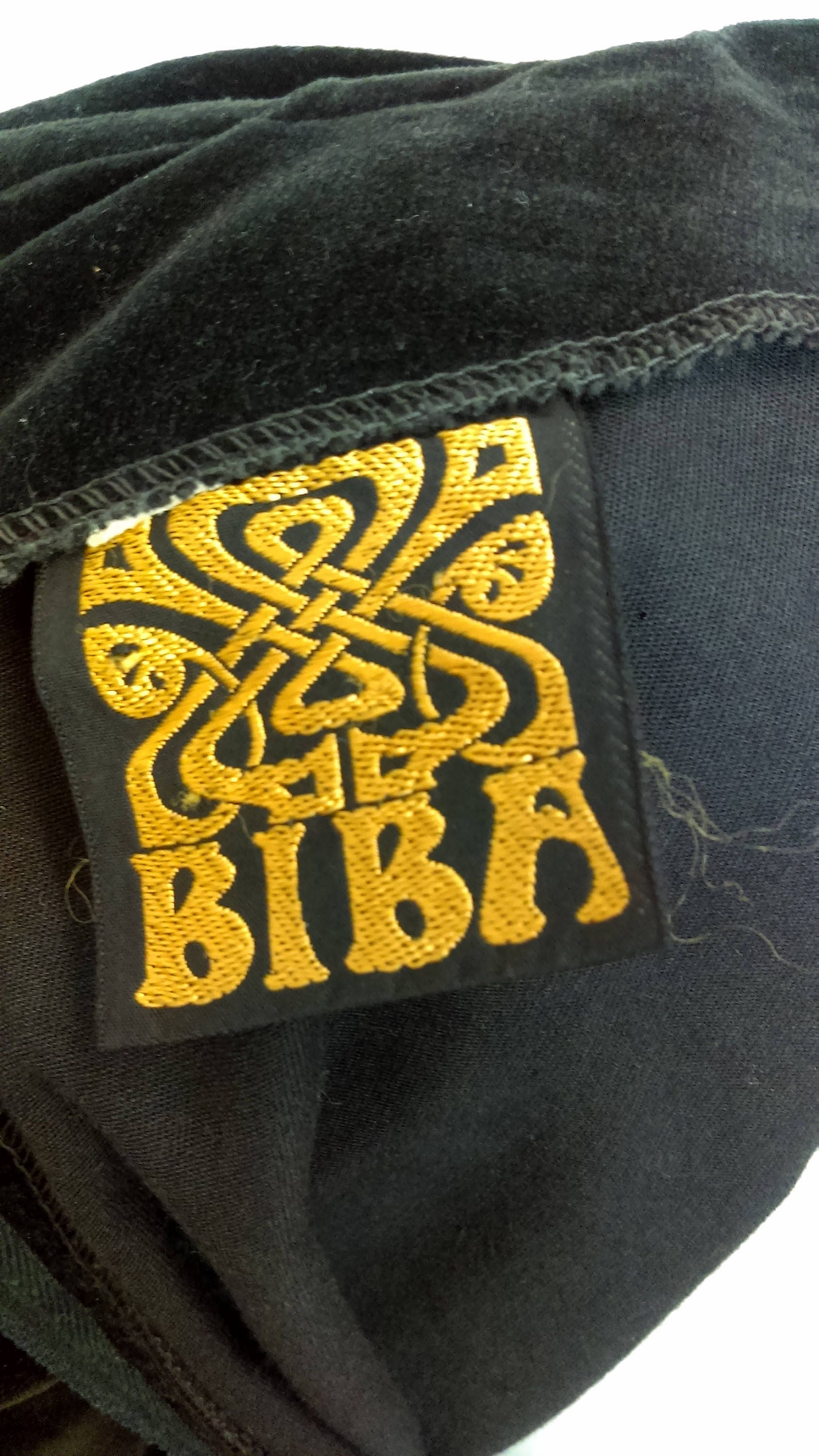 Original 1968 Biba Black Velvet Mini Dress With Puff Sleeves Good