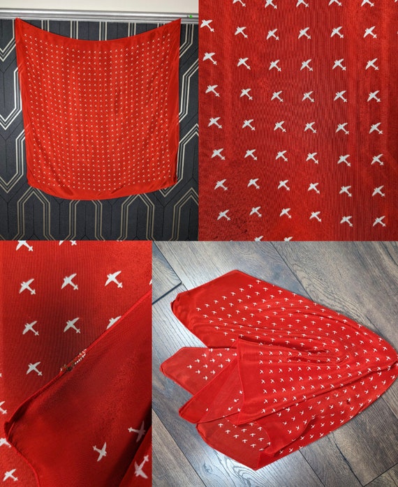 Original 1973 Big Biba Square Novelty Print Scarf  - Good Condition - Only 125 Pounds!