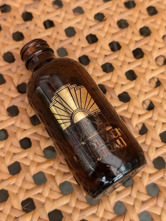 Original 1970s Biba Amber Glass Oil Bleach ( Neutral ) - Fair Condition - Only 30 Pounds!