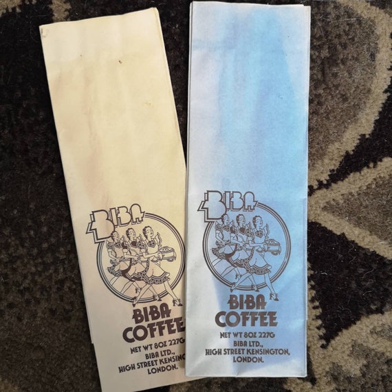 Rare Original 1973 Big Biba Coffee Bags - Good Condition - Only 45 Pounds!