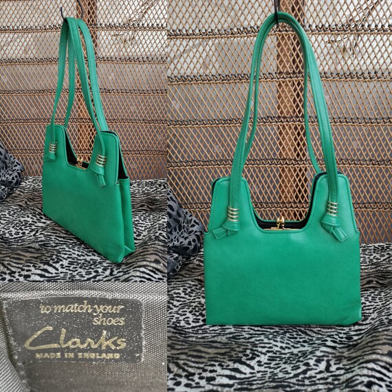 Original 1960's Apple Green Clarks Handbag - Near Mint Condition - Only 65 Pounds!