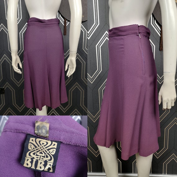 Original 1971 Biba Moss Crepe Flutes Midi Skirt - Good Condition - Only 75 Pounds!