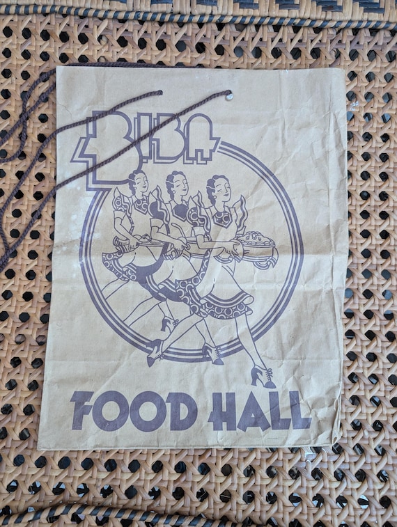 Original 1972-4 Big Biba Foodhall Large String Handle Brown Paper Bag - Poor Condition - Only 25 Pounds!