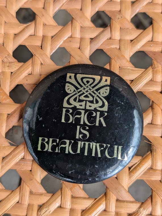 Original 1970s Biba Relaunch Round Tin Badge - Good Condition - Only 25 Pounds!