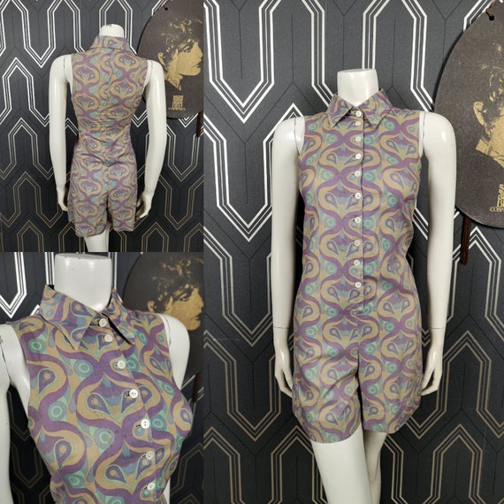 Rare Original 1966 Anthea Davies Print Biba Playsuit - Good Condition - Only 695 Pounds!