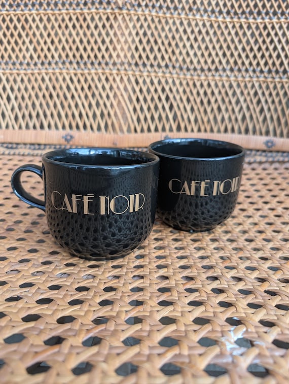 Original 1973 Biba Large Art Deco Cafe Noir Coffee Mugs - Excellent Condition - Only 55 Pounds Each!