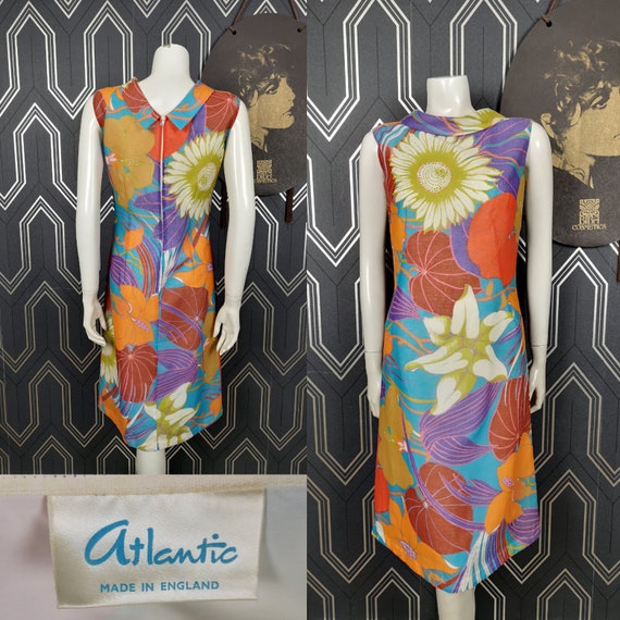 Original 1960's Flower Power Atlantic Shift Dress - Great Condition - Only 45 Pounds!