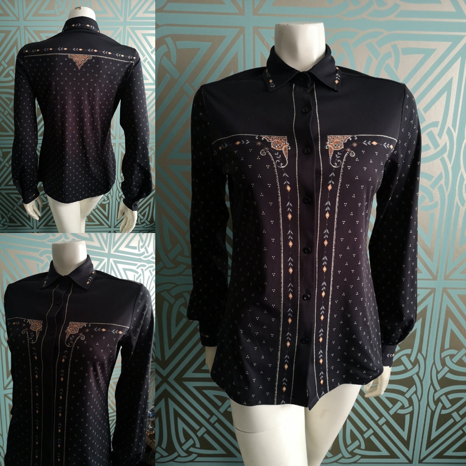 SALE Original 1960's Jersey Masters Western Style Shirt / Blouse