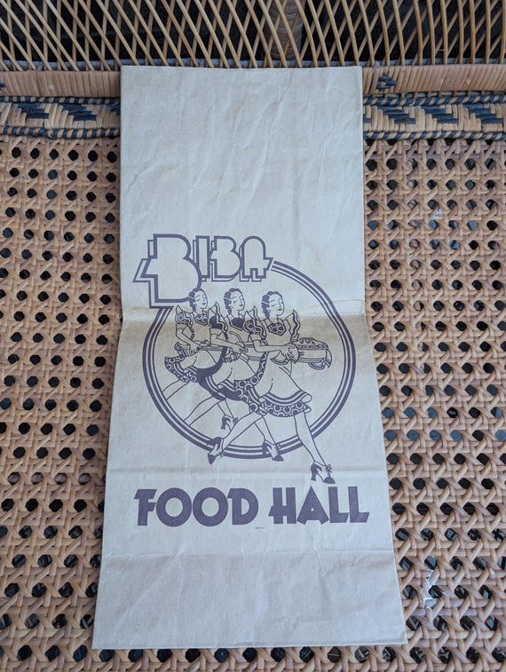 Original 1972-4 Big Biba Foodhall Extra Large Brown Paper Bag - Good Condition - Only 35 Pounds!