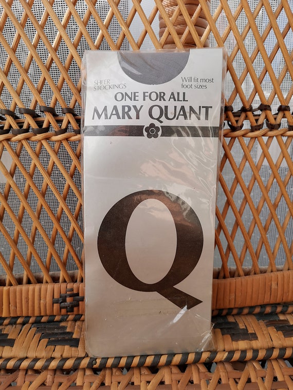 Deadstock Original 1980's Mary Quant Dark Grey Sheer Design Stockings - Mint Unused Condition - Only 8 pounds!