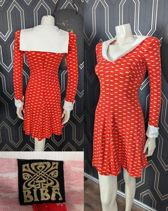 Rare Original 1970 Biba Novelty Print Run Rabbit Brushed Cotton Mini Dress - Good Condition - Only 345 Pounds!