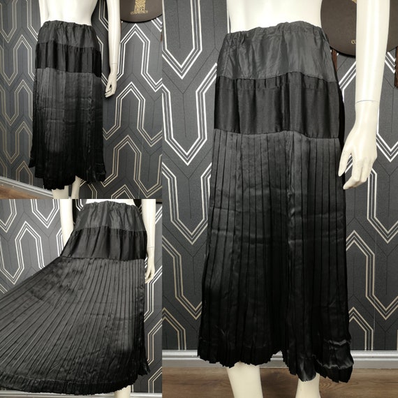 Original 1920's Black Sun Pleated Silk Skirt - Good Condition - Only 65 Pounds!