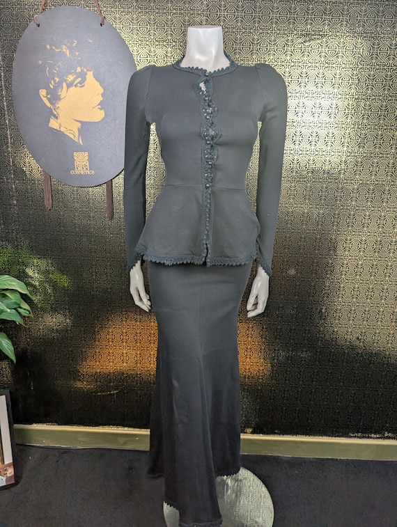 Original 1971 Iconic Biba Cotton Lace Maxi Skirt Top Suit Set - Fair Condition - Only 245 Pounds!