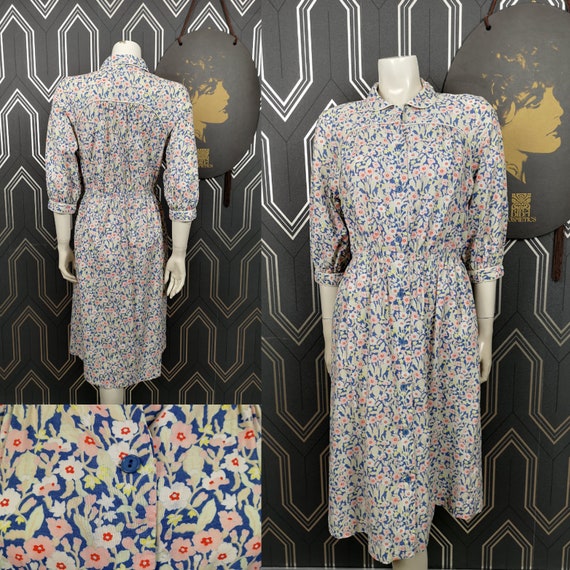 Original 1960's Liberty Print 1940s Style Tea Dress - Good Condition - Only 45 Pounds!