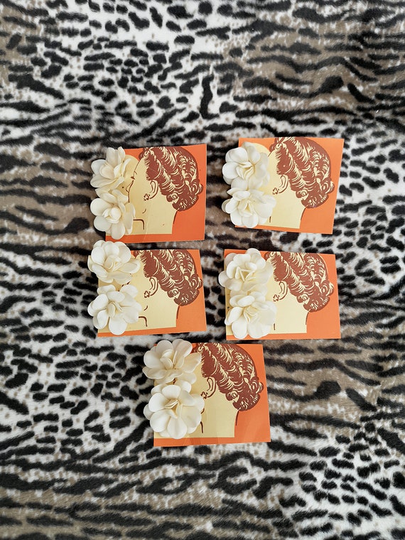 Original 1950's / 1960's Deadstock Flower Pierced Ears Earrings - Great Condition - Only 6 Pounds Each!