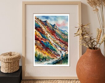Landslide Water Color Print