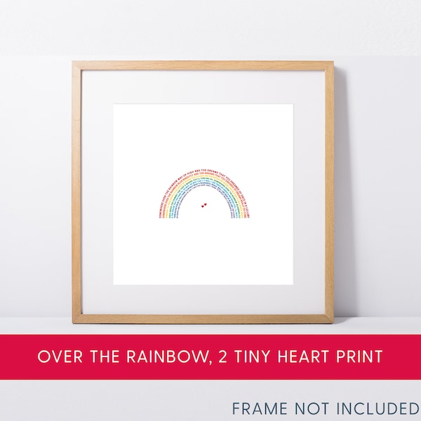 2 Heart Over the Rainbow Print