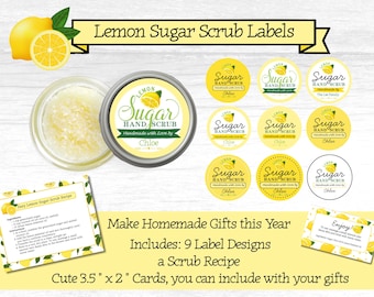 Lemon Sugar Scrub Labels: DIY Gift Tags (Digital Download)