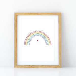 Over the Rainbow Song Lyric Art Print, 16 x 20" Rainbow Baby