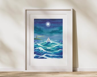 Be the light to guide you 16" x 20" Watercolor Print, Bruno Mars "Count on Me"