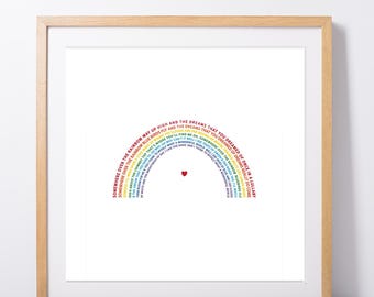Over the Rainbow Square Wall Art Print