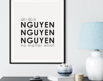 Nguyen Poster: Funny Gift for Nguyen Friends