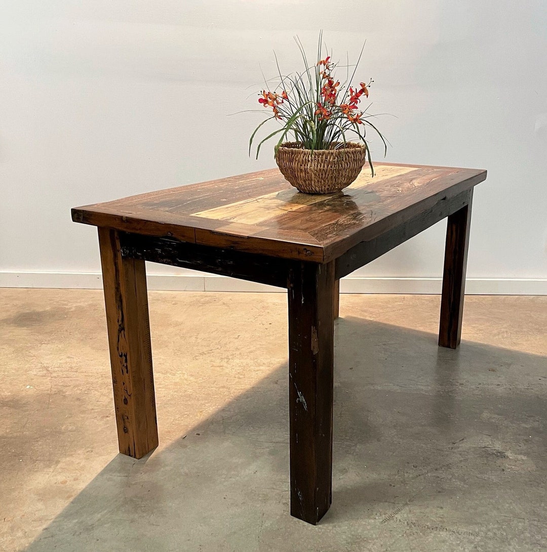 Handcrafted Reclaimed Wood Dining Table - Etsy