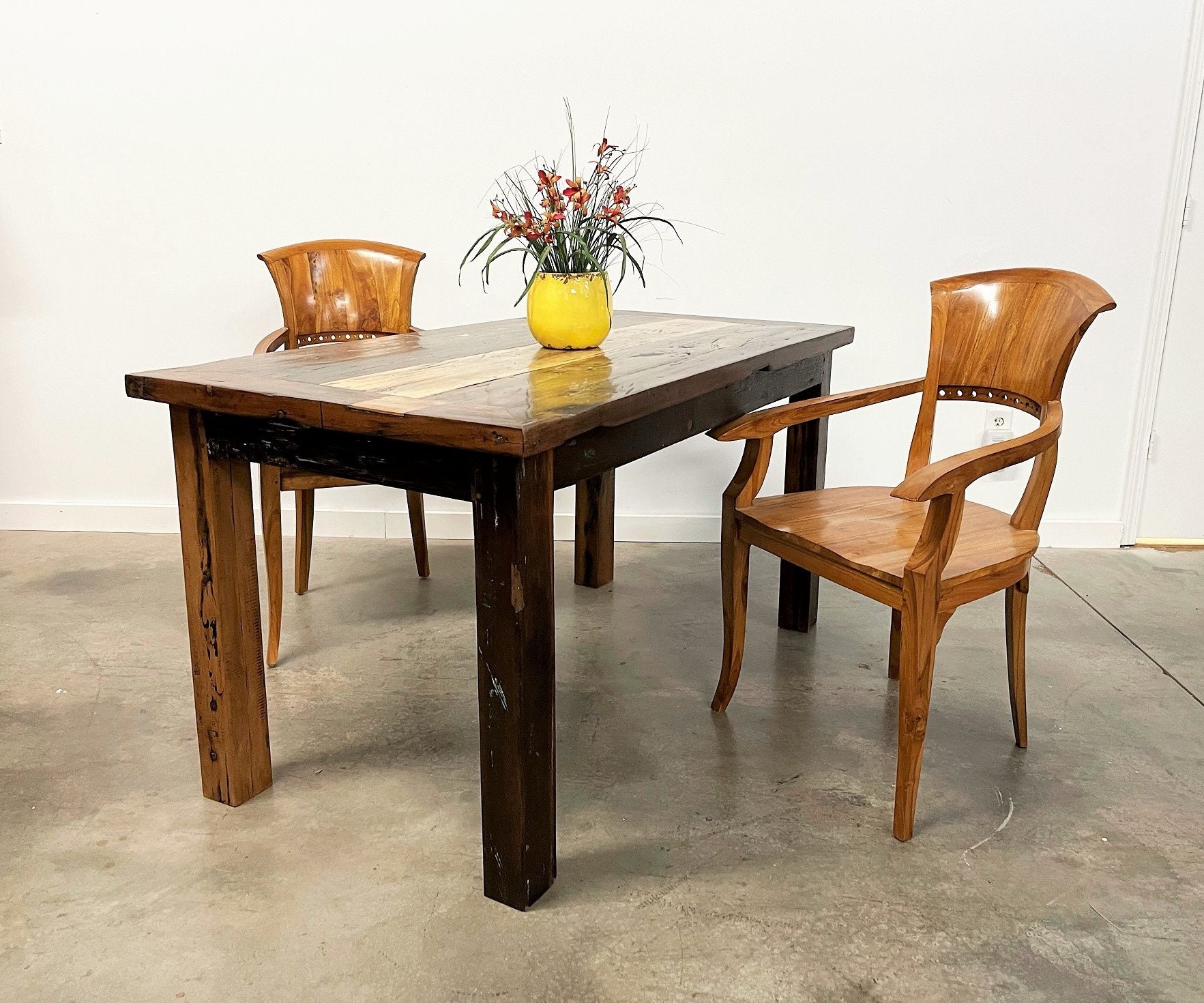 Reclaimed wood clearance harvest table