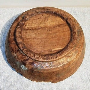 Old Rustic Wood Bowl image 7