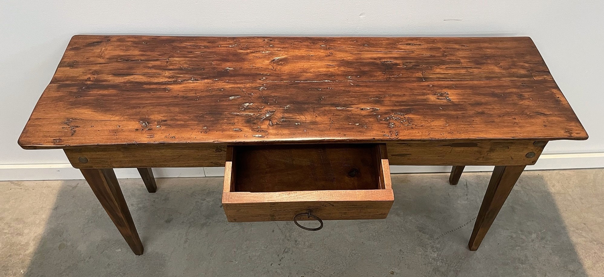 Reclaimed Wood Vintage Console Table With Drawer - Etsy
