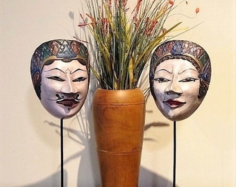 Pair of Javanese Folk Art Masks