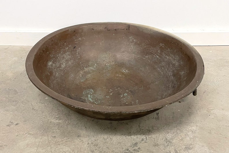 Large Antique Brass Sugar Kettle 2 Etsy