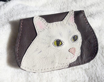 White Kitty Coin Purse