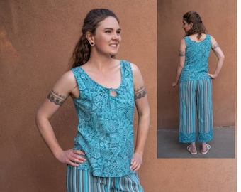 1990s Vintage French Laundry Lounge Wear Set