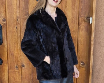 1980s Vintage Kistler Colister of ABQ Corduroy Cut Mink Jacket