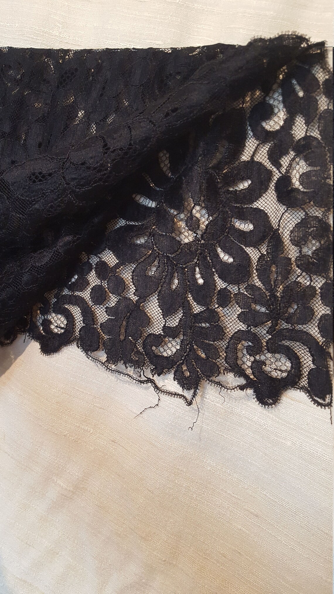 1890s Antique Edwardian Black Floral Lace Shawl - Etsy