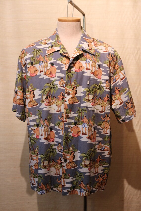 1950s Vintage Men’s Authentic Hawaiian Rayon Camp… - image 4